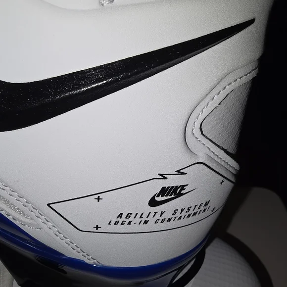 Nike Alpha Menace Pro 3 Football Cleats White/Black/Blue Men’s Size 12.5